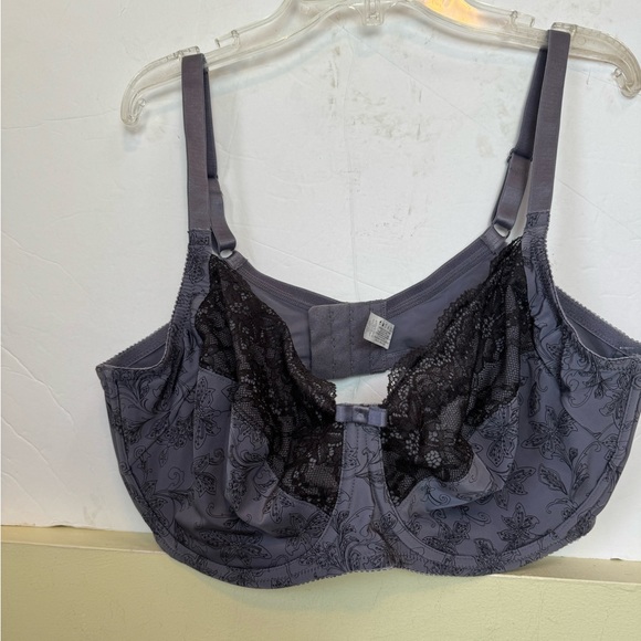 WonderBra NEW Printed Full Support Underwire Lace Top Cup Bra Plus Size 44D NWOT - Picture 2 of 15